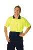zions hi vis polo shirt short sleeve large yellow/navy