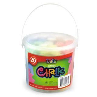 Image for CHALK JUMBO ASSORTED COLOURS BUCKET OF 20 from Ross Office Supplies Office Products Depot