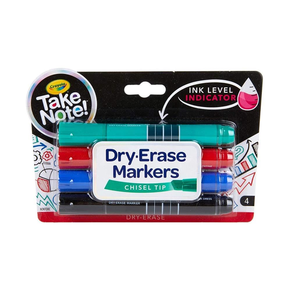 Image for CRAYOLA TAKE NOTE CHISEL TIP WHITEBOARD MARKER PACK 4 from Ross Office Supplies Office Products Depot
