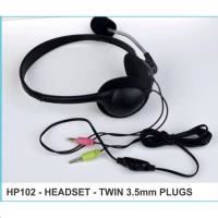 headset with mic & volume control dual 3.5mm plug