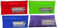 osmer large name pencil case pvc cloth backed 350 x 180mm twin zip 350 x 180mm green
