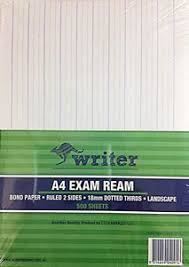 Image for WRITER EXAM PAPER PORTRAIT A4 9MM D/THIRDS from Ross Office Supplies Office Products Depot