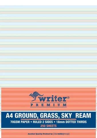 Image for WRITER REAM PREMIUM GROUND/GRASS/SKY 18MM DOTTED THIRDS 250 SHEETS from Ross Office Supplies Office Products Depot