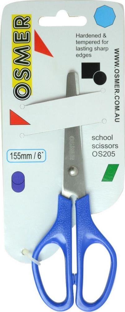 Image for OSMER 153MM SCHOOL SCISSOR  BLUE HANDLE from Ross Office Supplies Office Products Depot