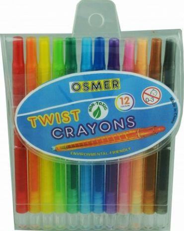 Image for OSMER TWIST JUMBO CRAYON 6MM 12 COLOURS from Ross Office Supplies Office Products Depot