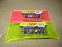 pencil case name display small dats pvc translucent assorted fluoro yellow/blue/pink/green 220x150mm