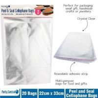 cello bag size 2 resealable 220x330mm pack 20