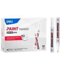 deli 2913 white steel paint marker 2mm box 12