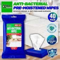 x-tra kleen anti bacterial multi-purpose cleaning wet wipes pack 40