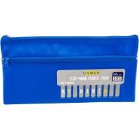 pencil case name display 2-zip 350 x180mm assorted nam3518 osmer purple/blue/red/lime green
