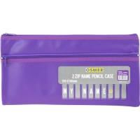 pencil case name display 2-zip 350 x180mm assorted nam3518 osmer purple