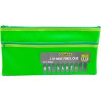 pencil case name display 2-zip 350 x180mm assorted nam3518 osmer lime green