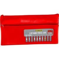 pencil case name display 2-zip 350 x180mm assorted nam3518 osmer red