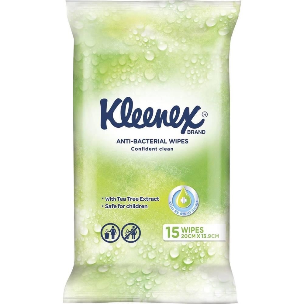 Image for KLEENEX ANTIBACTERIAL WET WIPES 15 PACK from MOE Office Products Depot Mackay & Whitsundays