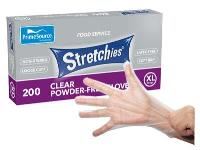 disposable elastic gloves extra large stretchies latex free powder free clear box 200