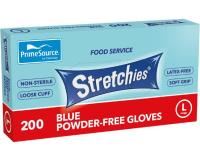 disposable elastic gloves large stretchies latex free powder free blue box 200